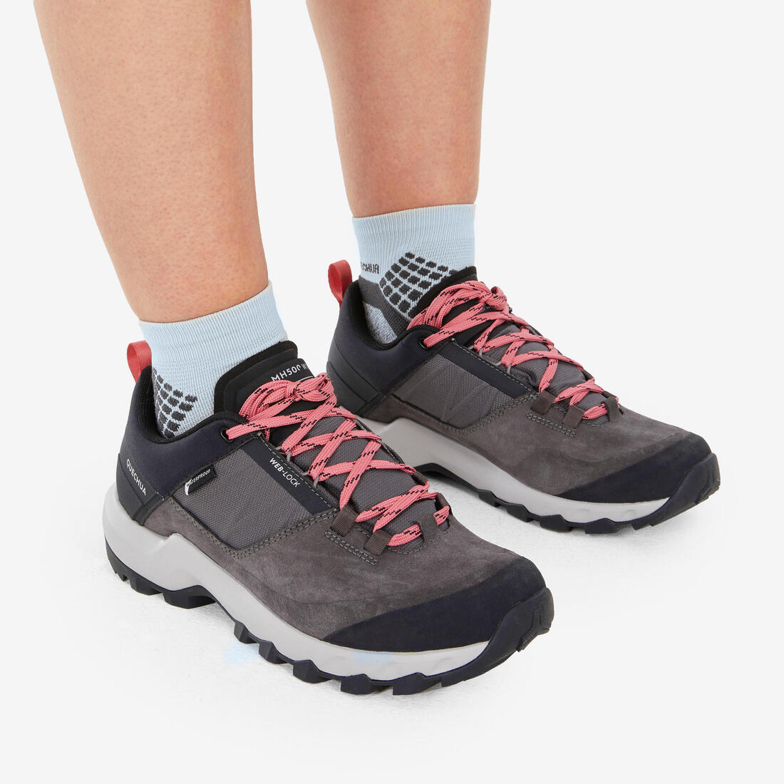 Chaussettes de randonnée mid (2 paires) adulte, Hike 500