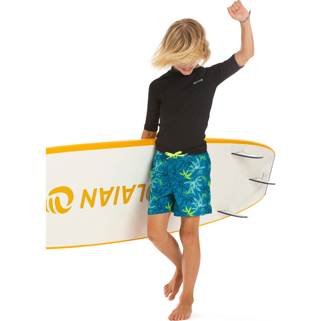 Short de bain 100 bleu noir