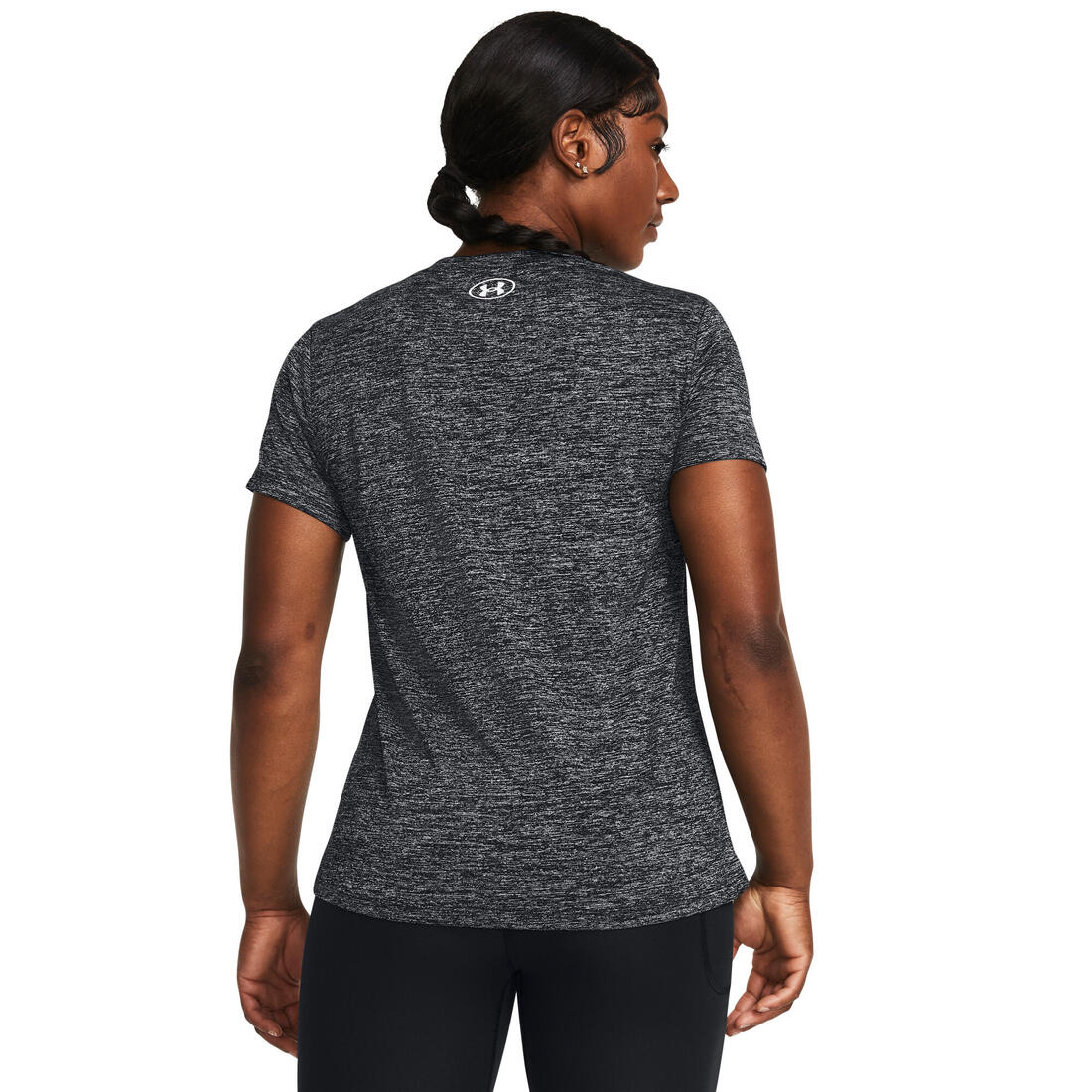 T-shirt col V Tech™ Twist pour femme, noir