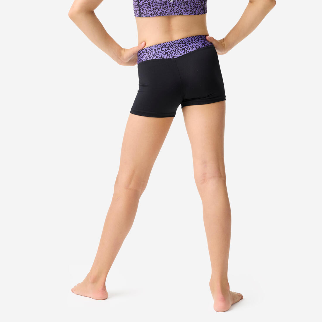 SHORT GYM FILLE NOIR BRILLANT
