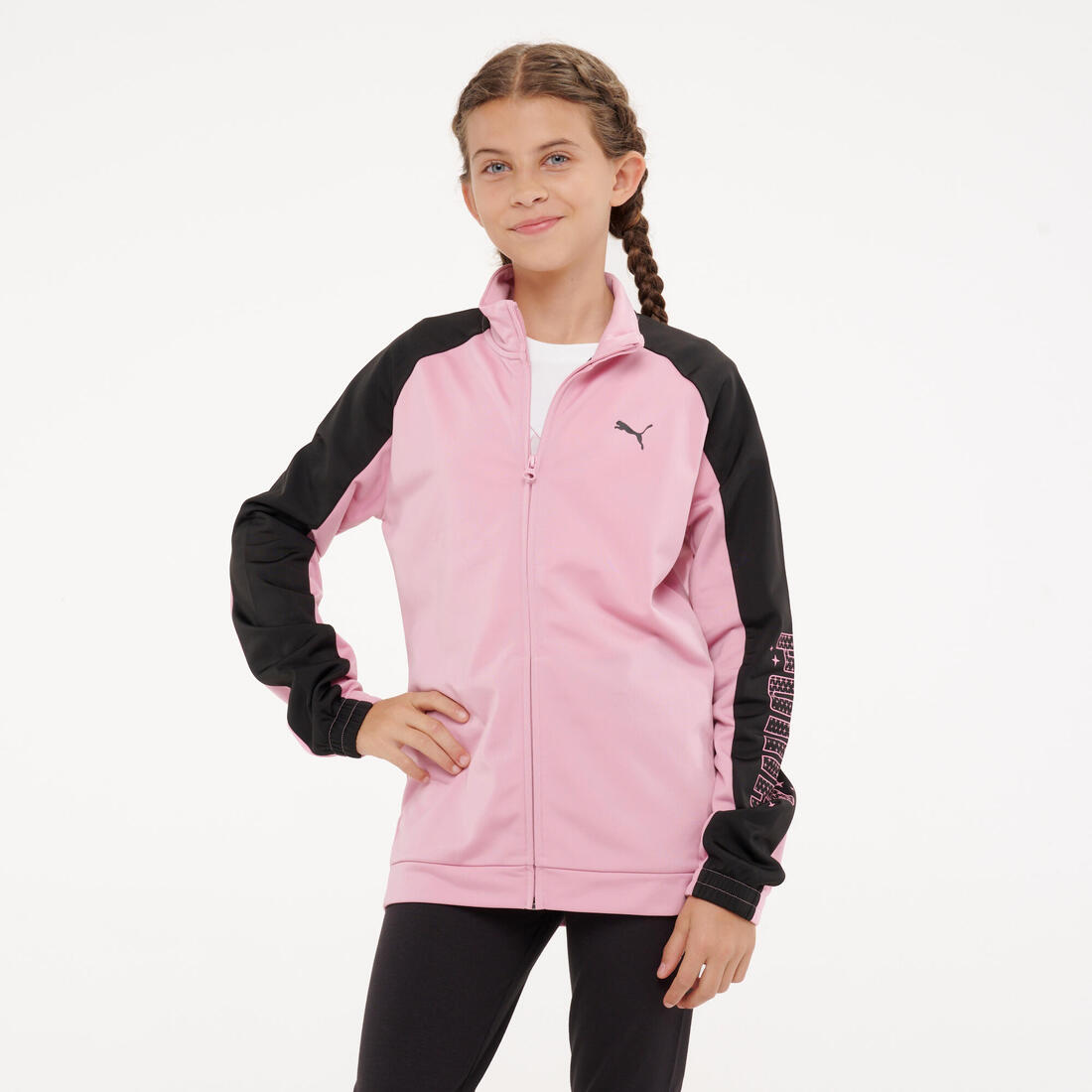 Ensemble survêtement polyester fille, rose et