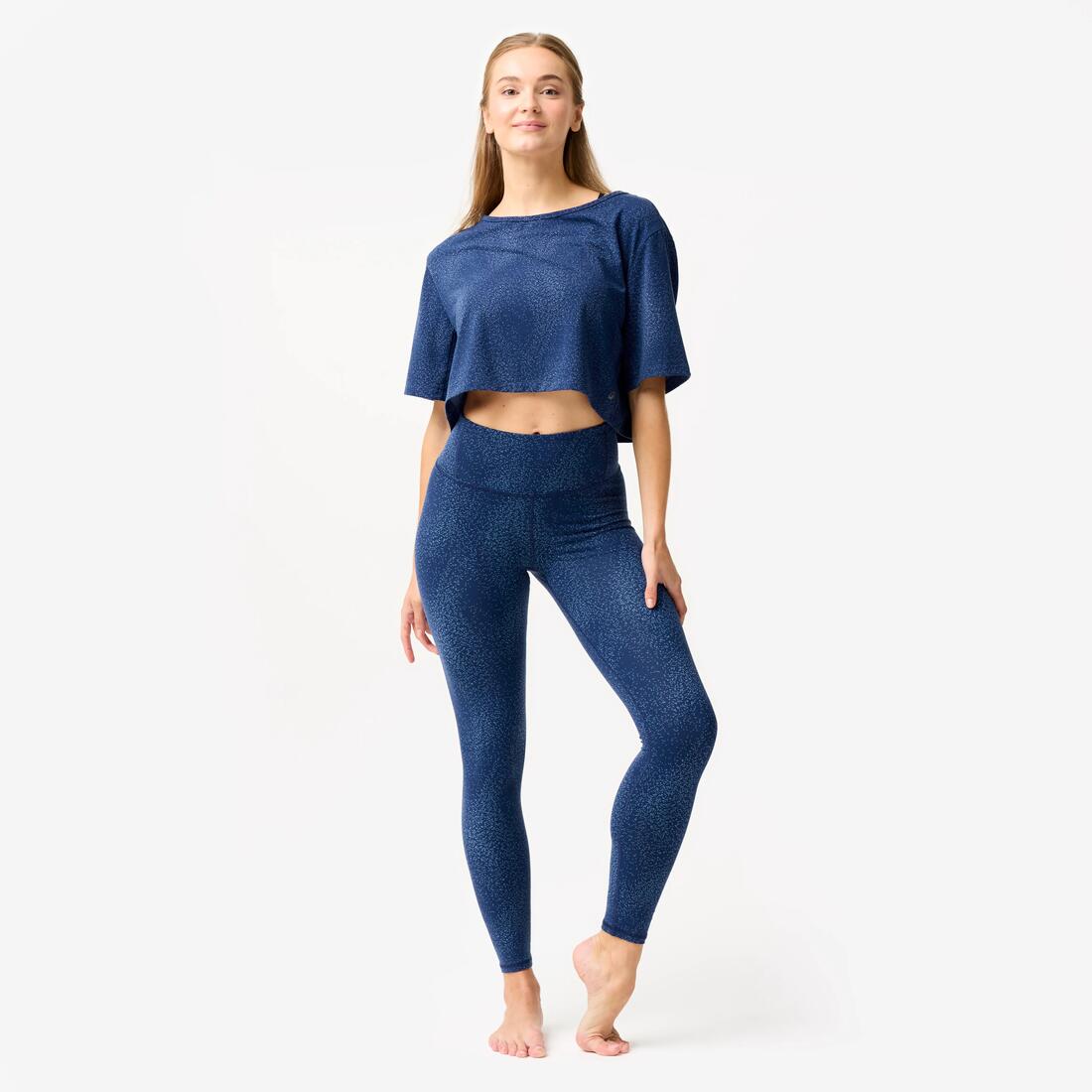 Legging de danse taille haute et ceinture plate femme, imprimé