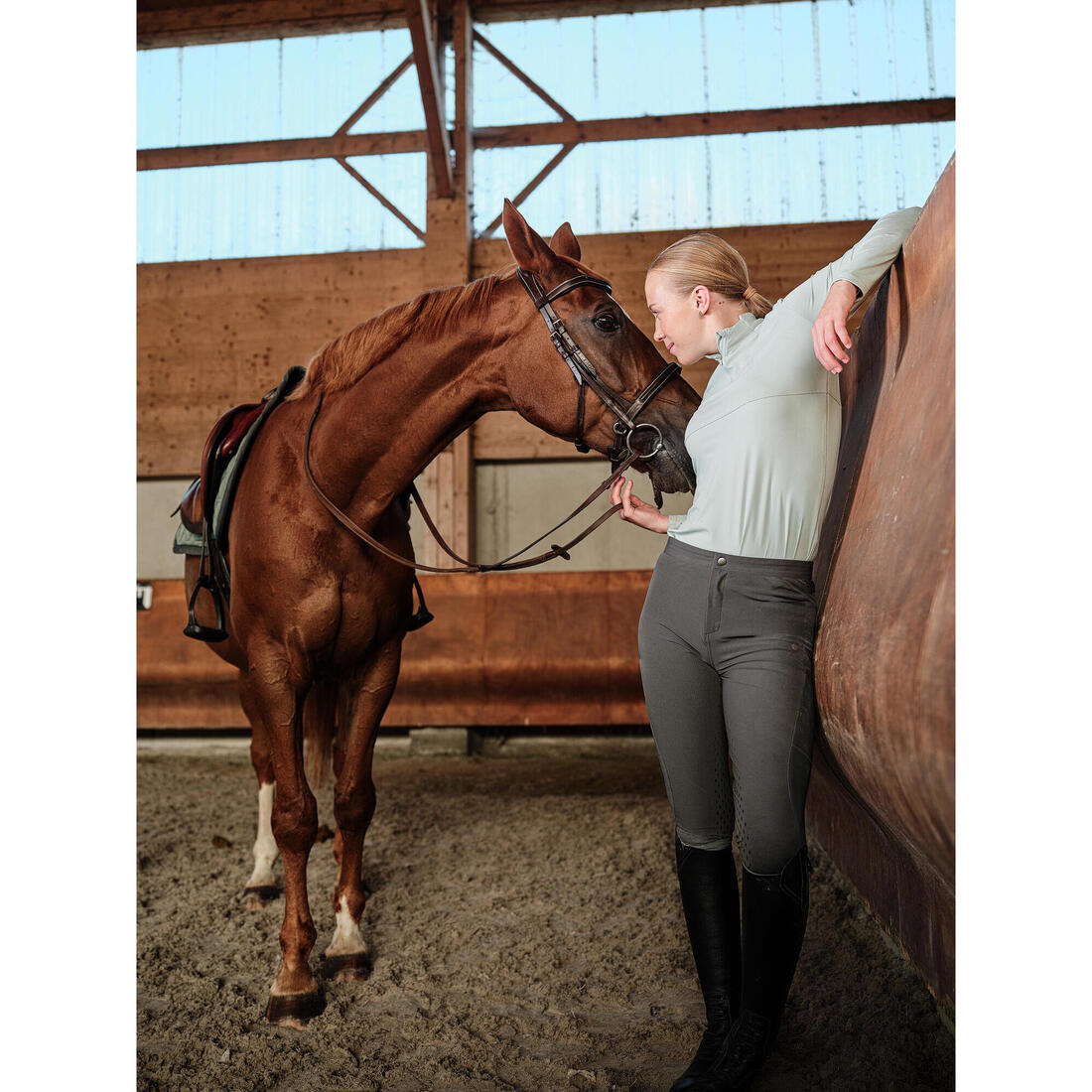 Pantalon équitation full grip léger Enfant - 500 mesh