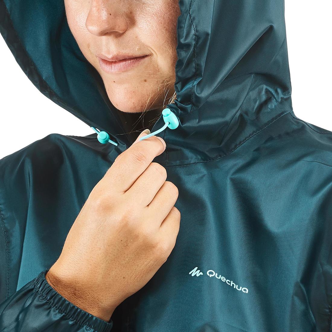 Veste de randonnée déperlante coupe-vent femme, Raincut 1/2 Zip
