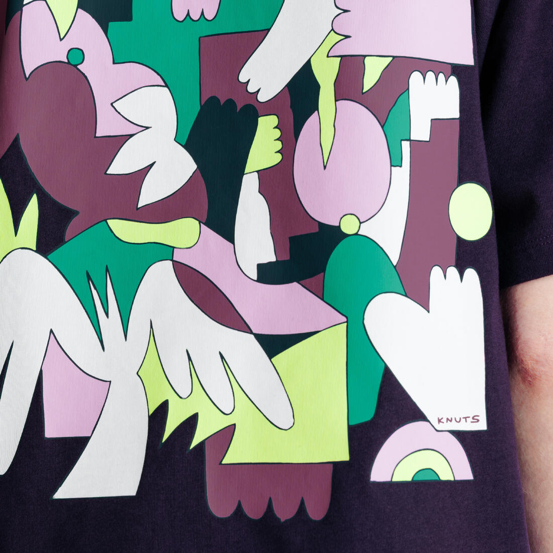 T-shirt graphique mixte, gris chiné