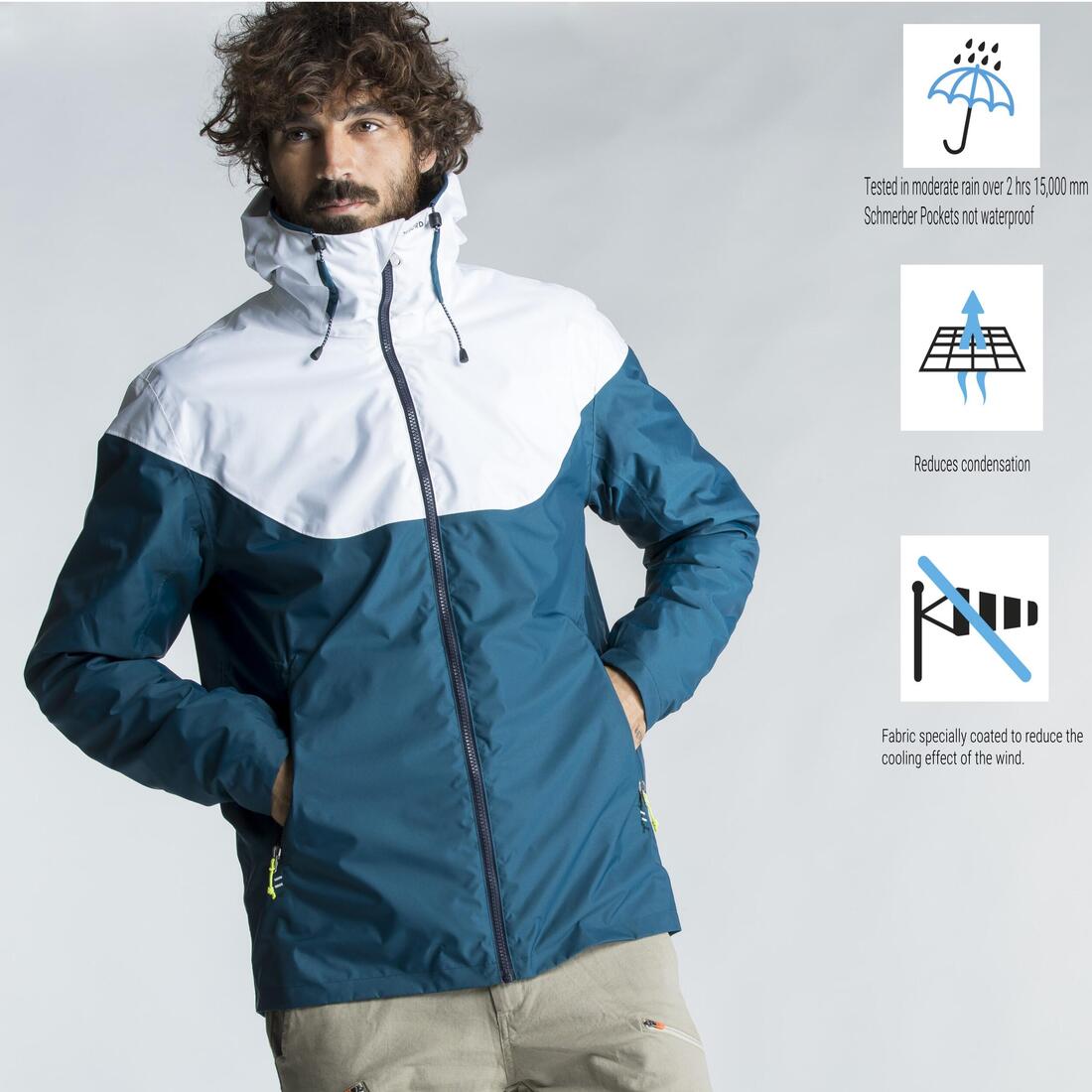 Veste imperméable de voile - veste de pluie coupe vent sailing 100