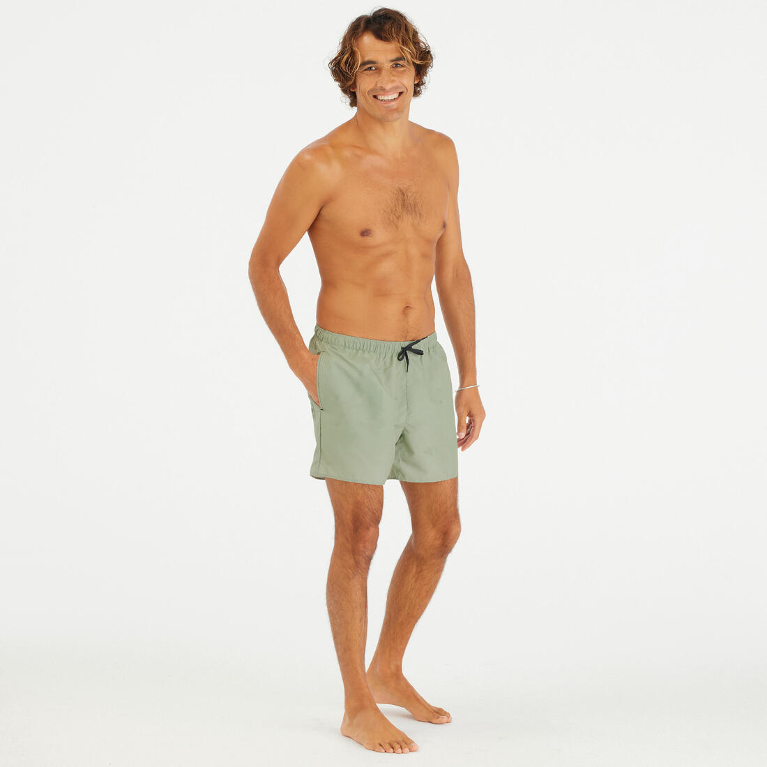 Boardshort surf short de bain homme, Hendaia pockets khaki