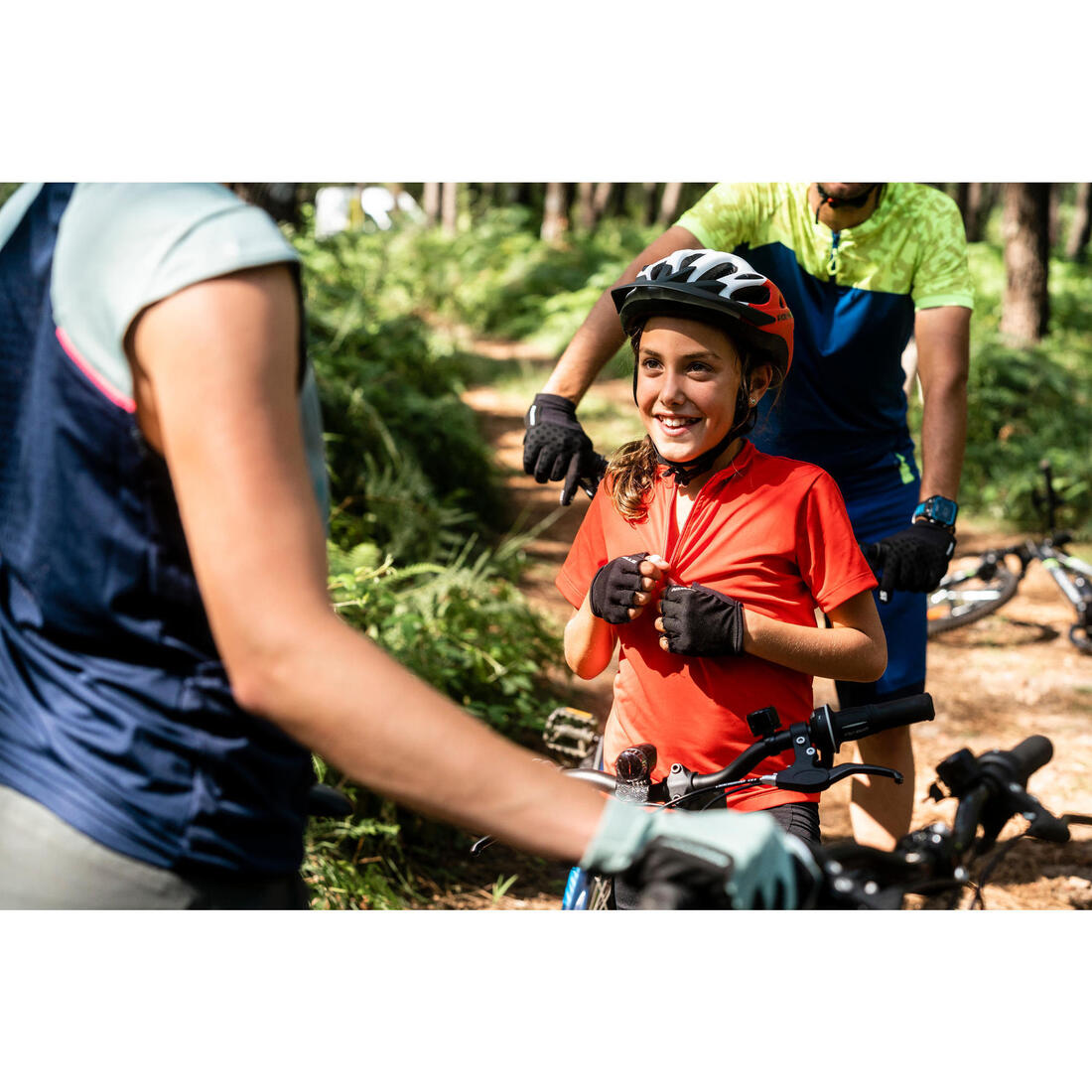 Maillot manches courtes vélo enfant 100 rouge