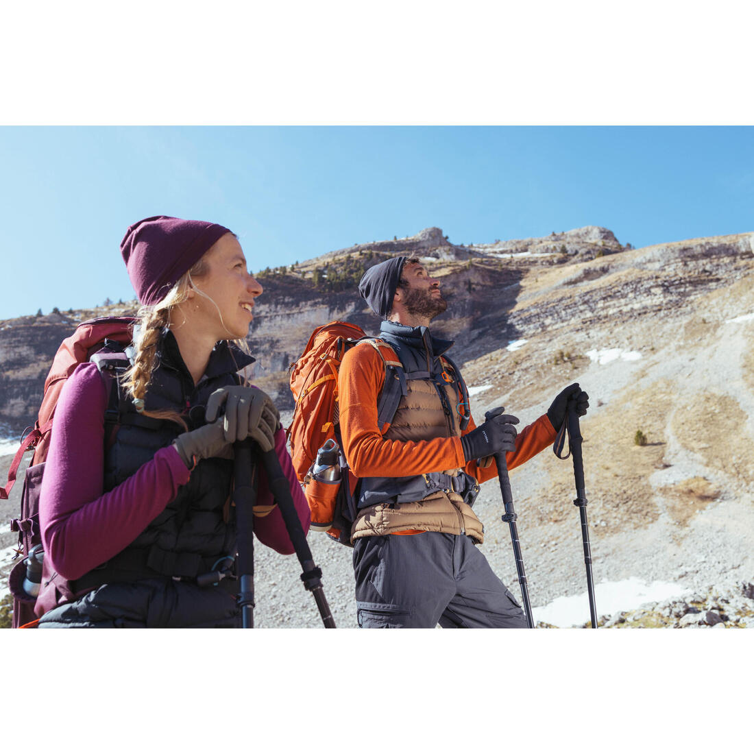 Gants tactiles et stretch de trekking montagne - MT500 marine - adulte