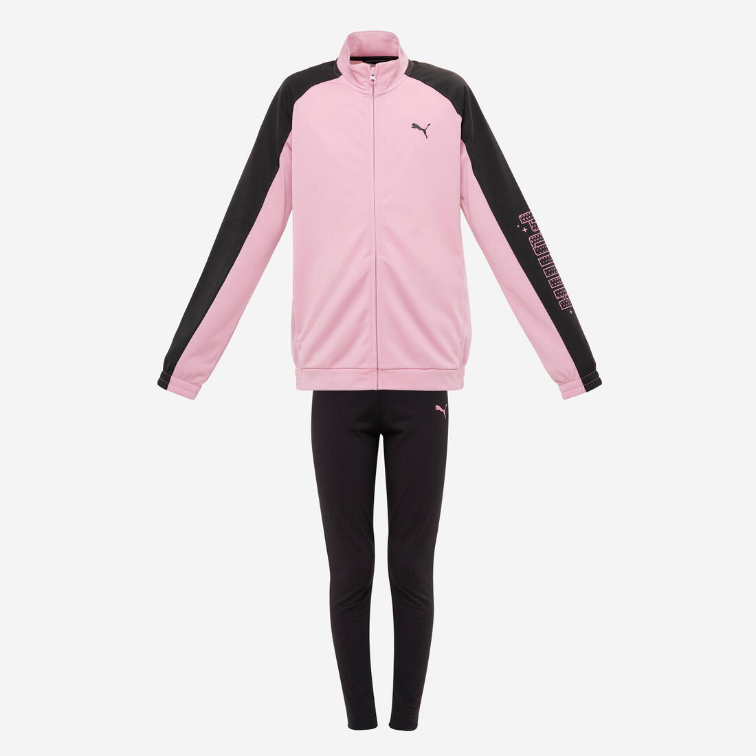 Ensemble survêtement polyester fille, rose et