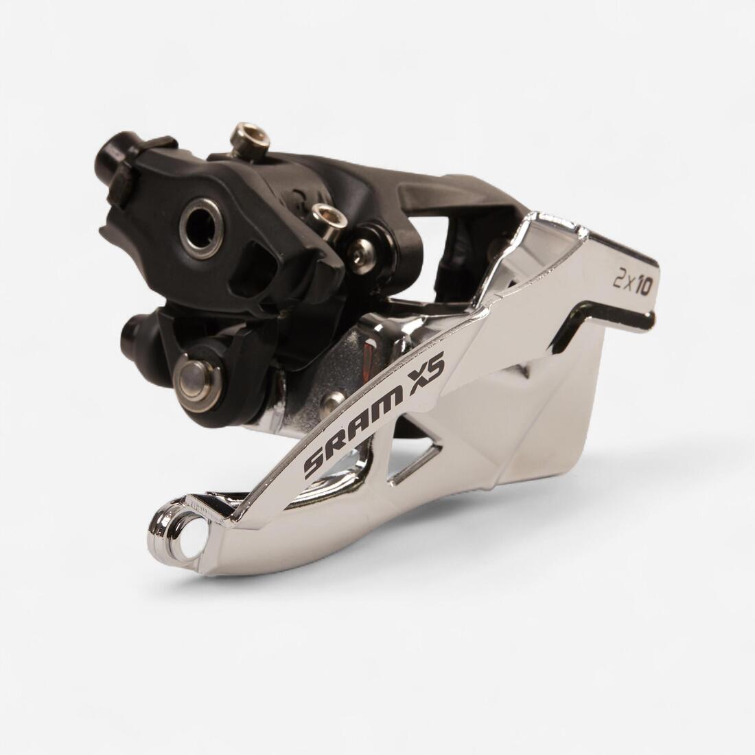 DERAILLEUR AVANT SRAM X5 2x10 31.8MM TIRAGE HAUT ET BAS / COLLIER BAS