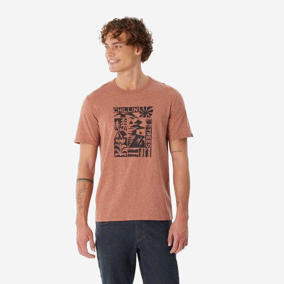 T-shirt de randonnée manches courtes homme, NH100
