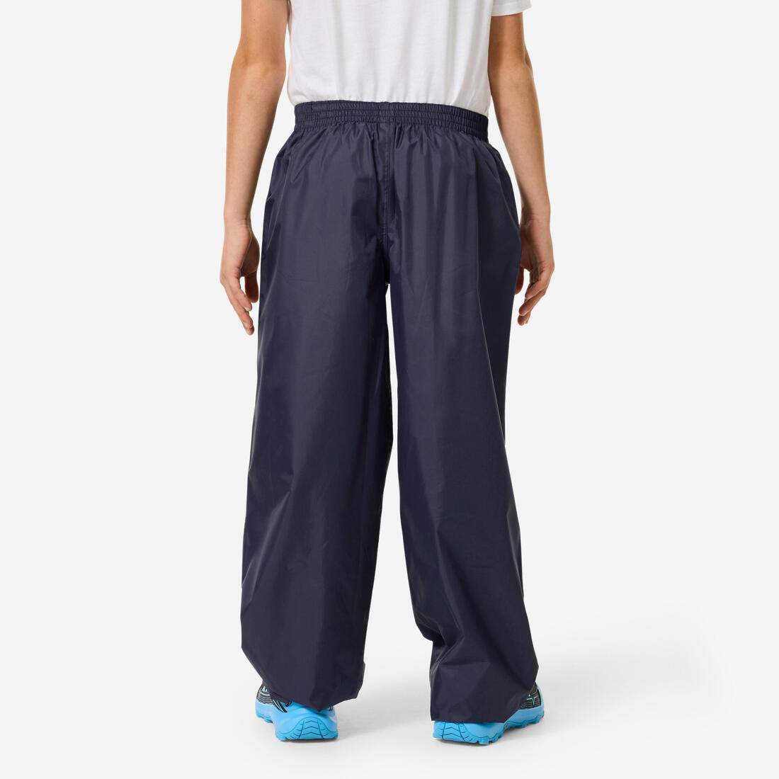 Surpantalon imperméable de randonnée enfant 7-15 ans, MH100 bleu marine