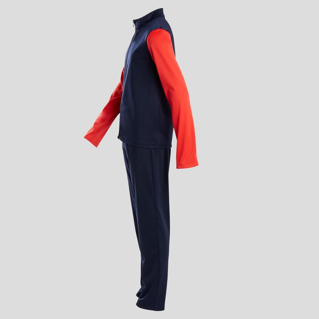 Survêtement enfant synthétique respirant - Gym'y bleu, pantalon marine