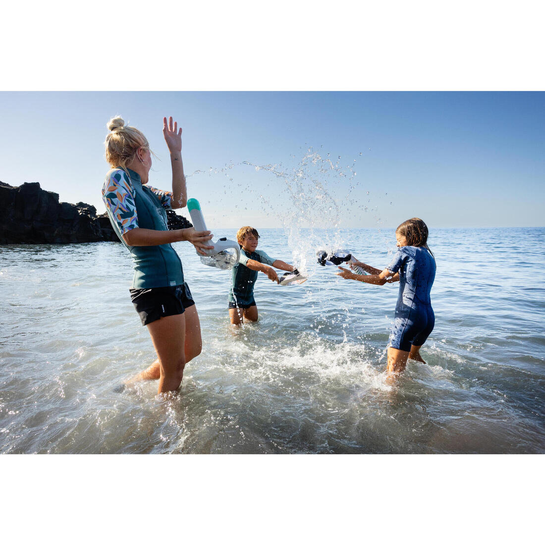 Masque easybreath snorkeling enfant XS (6-10 ans) - SANS SAC