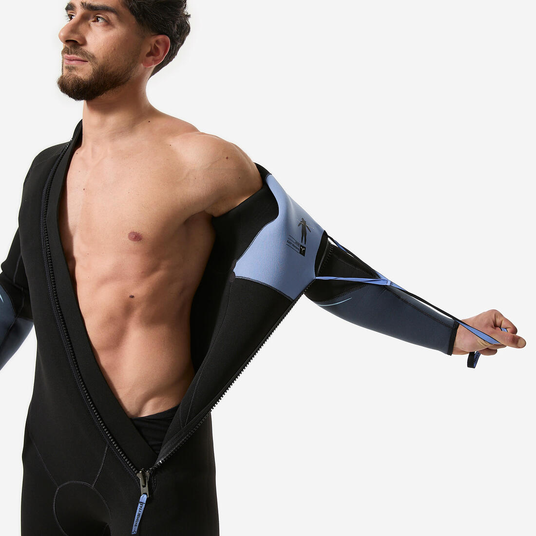 Combinaison de plongée 5mm à cagoule homme, SCD 500 Noir et bleu