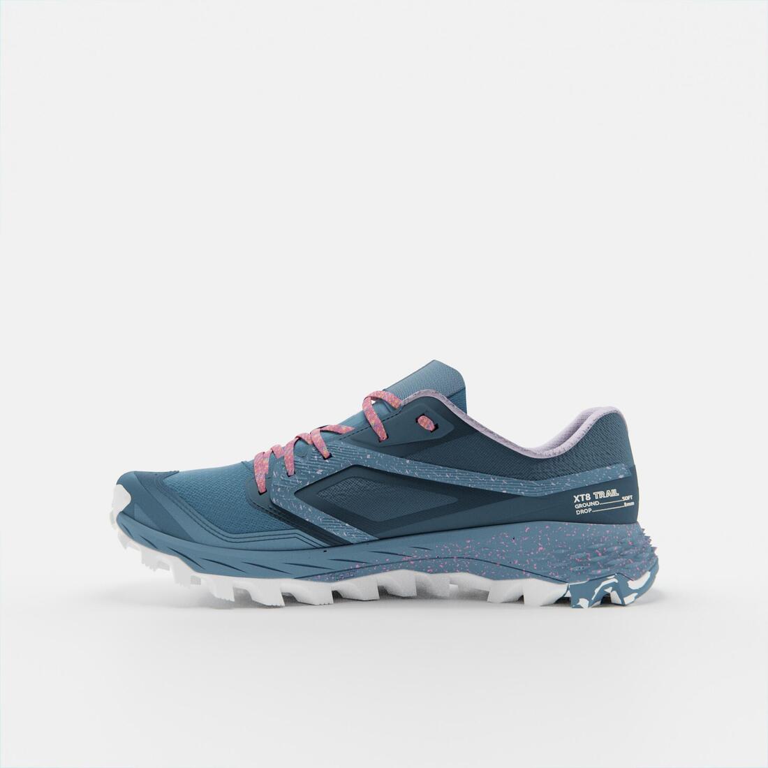 Chaussures de Trail Running Femme, Kiprun XT8 Vert Jaune