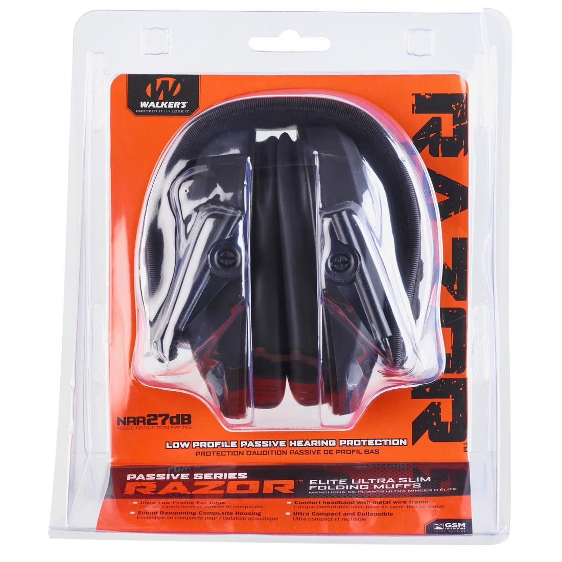 CASQUE ANTI BRUIT RAZOR PASSIF WALKER'S NOIR