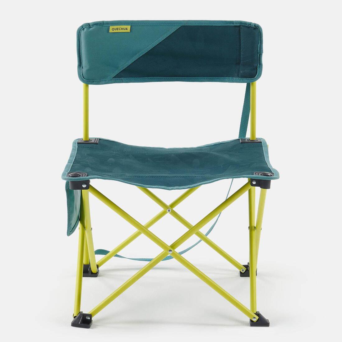 Chaise basse compacte de camping 100 bleue