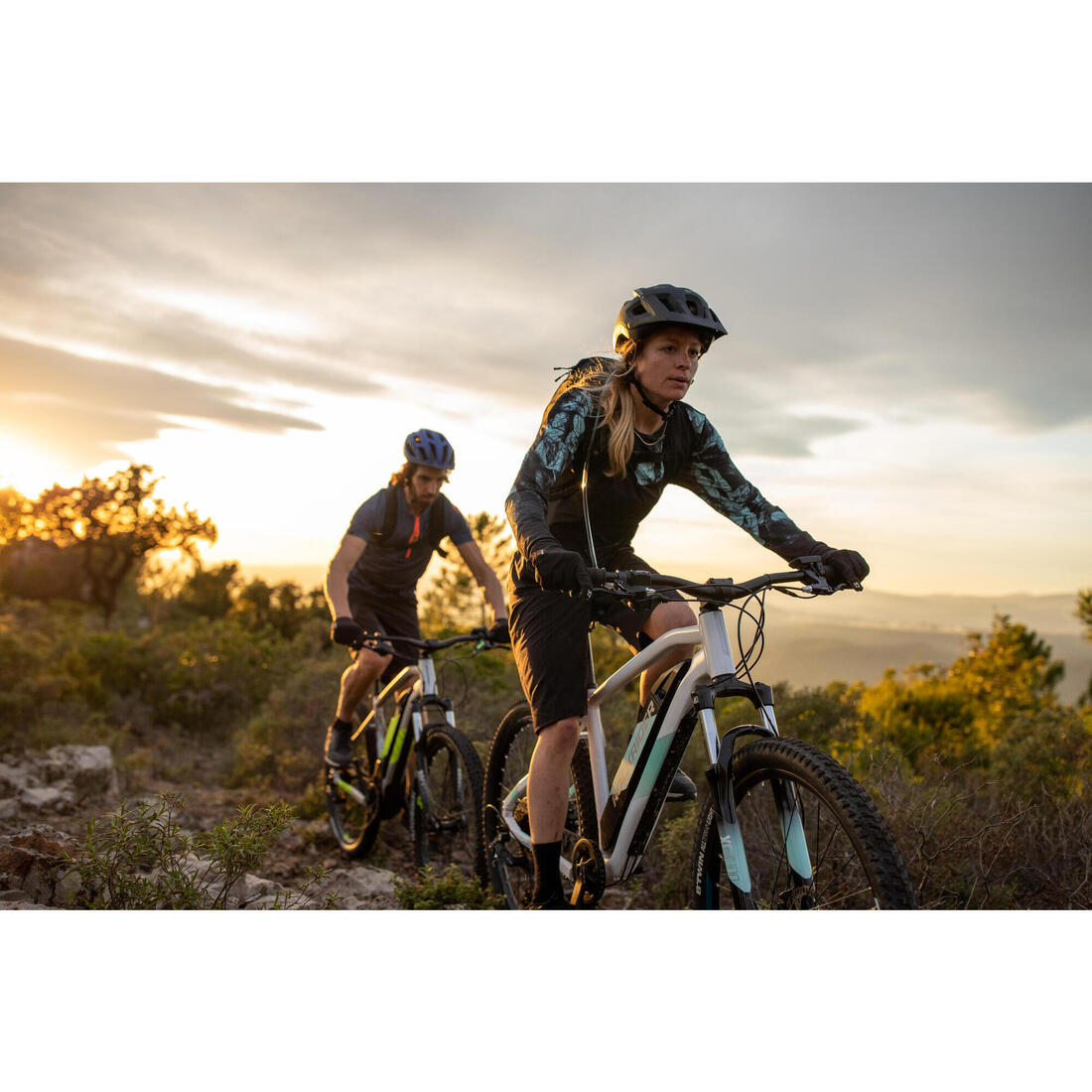 Vélo VTT électrique semi-rigide 27'5", E-ST100 BLANC