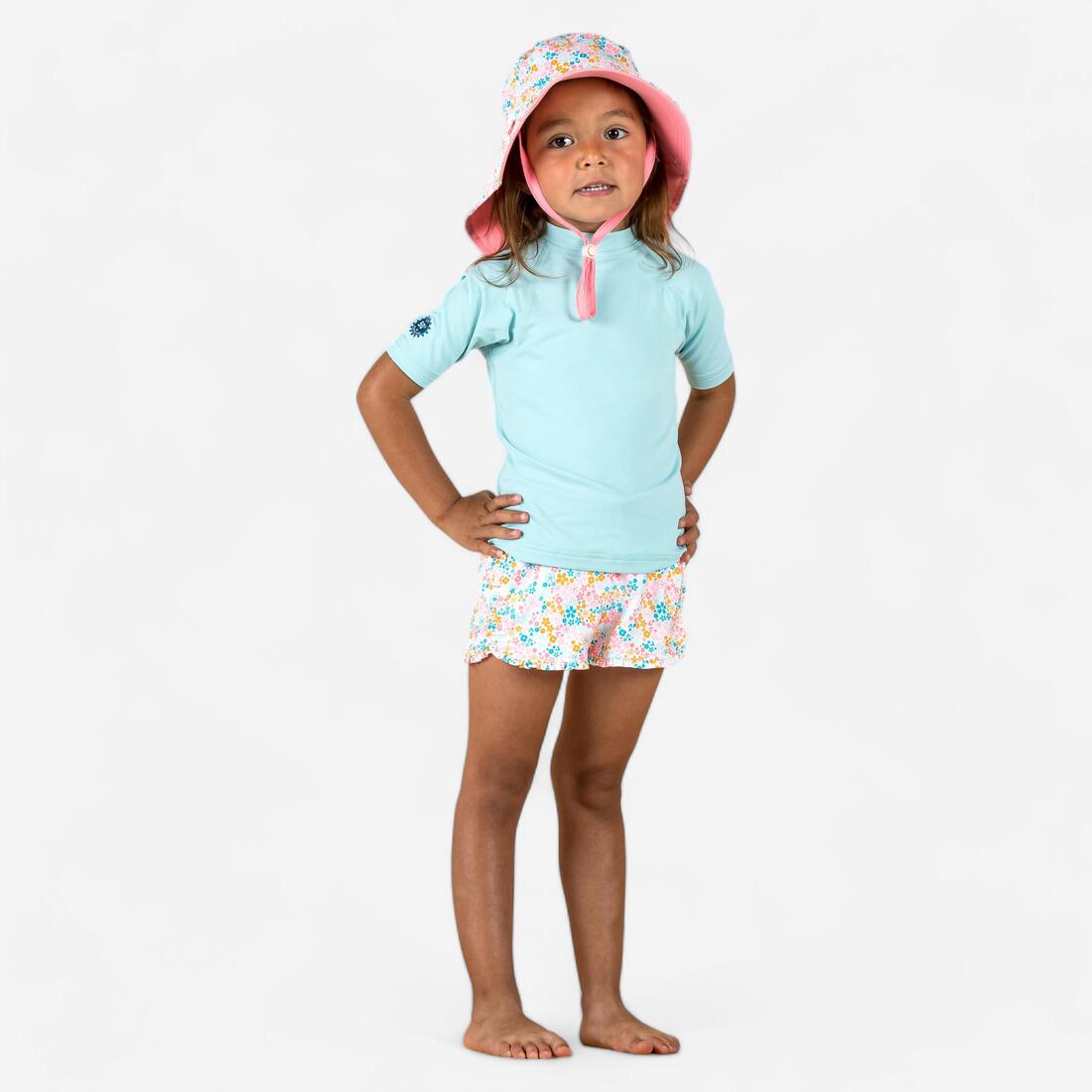 T-shirt anti uv bébé manches courtes corail