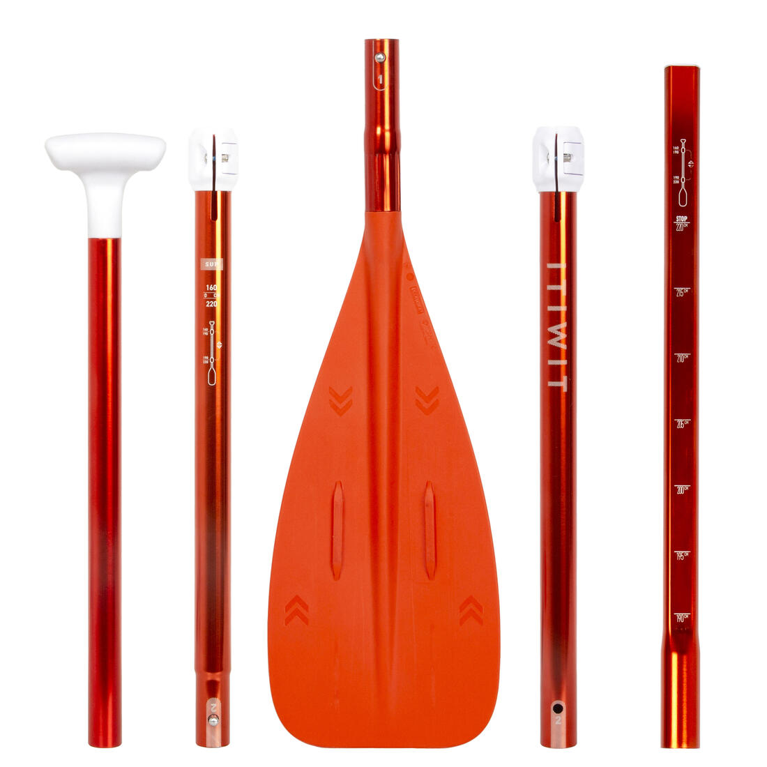 Pagaie de stand up paddle compacte 100 en 5 parties - 160-220 cm.