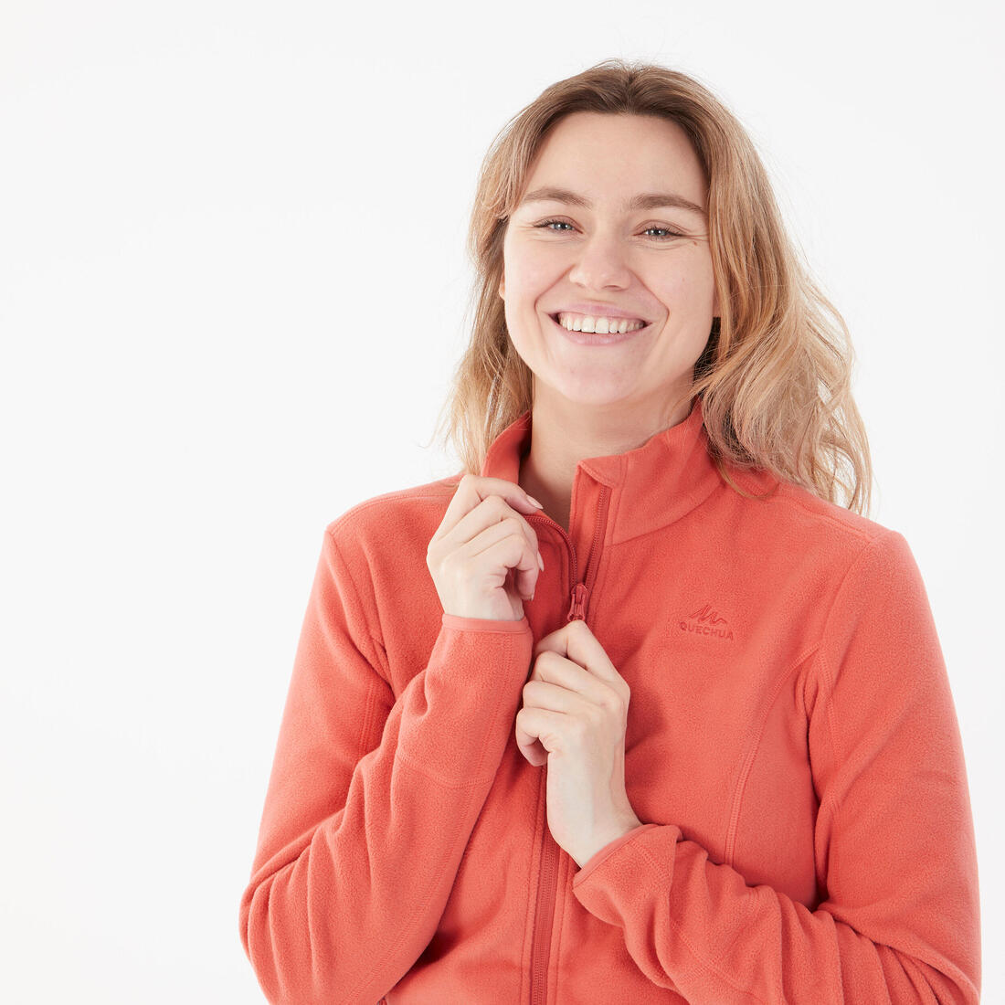 Polaire de randonnée montagne femme, MH100 full zip