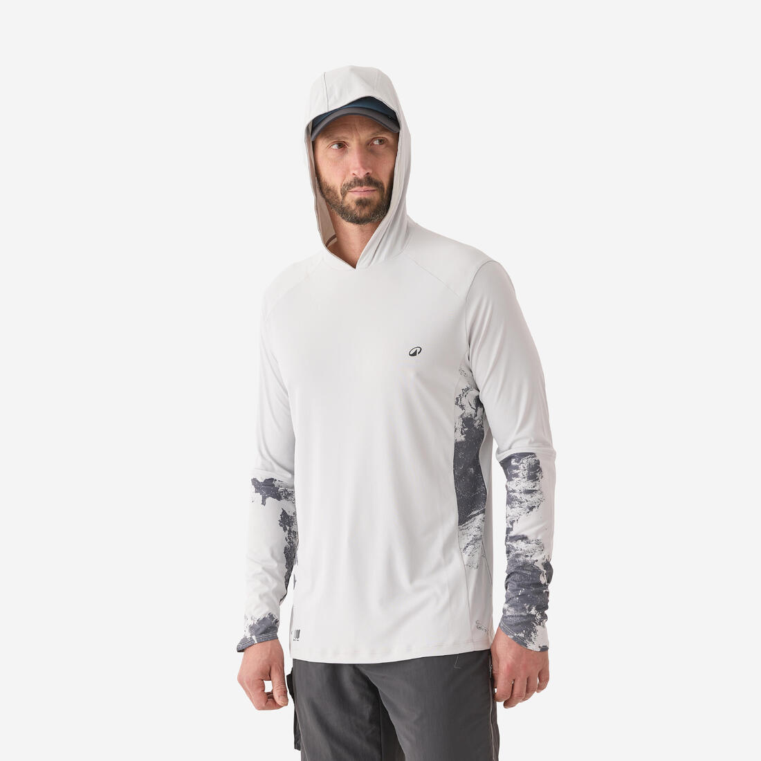 Tee-shirt de pêche anti-uv 500 capuche