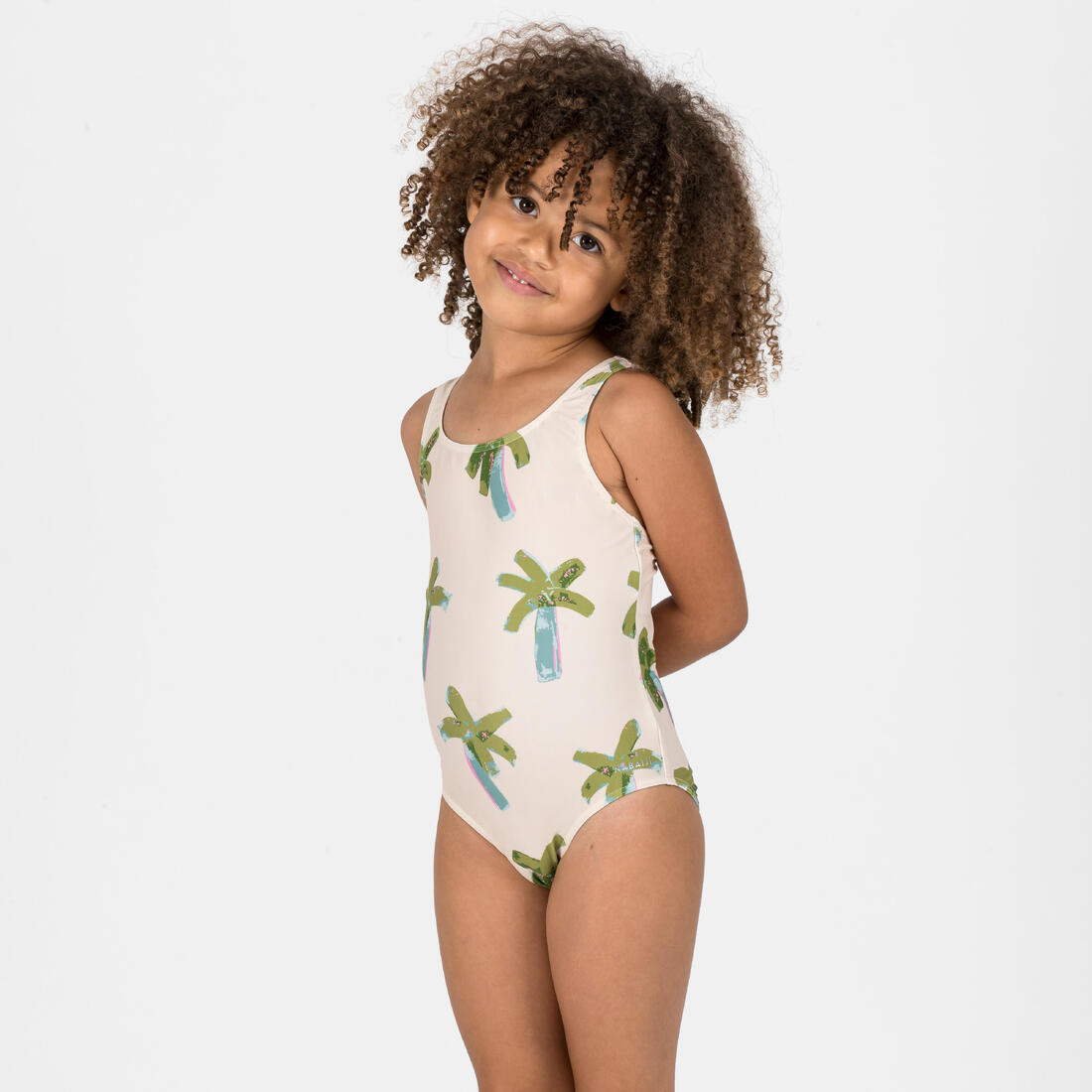 Maillot de bain 1 pièce bébé fille rose imprimé fleurs