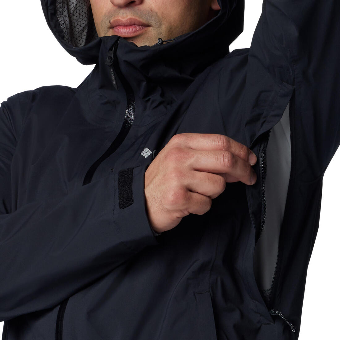 Veste imperméable de randonnée homme, Columbia Razorback noire