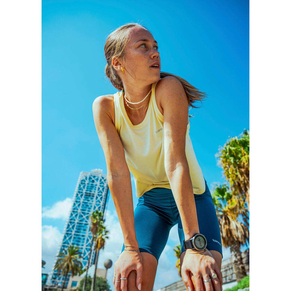 Débardeur court de running respirant femme - kiprun run 500 dry