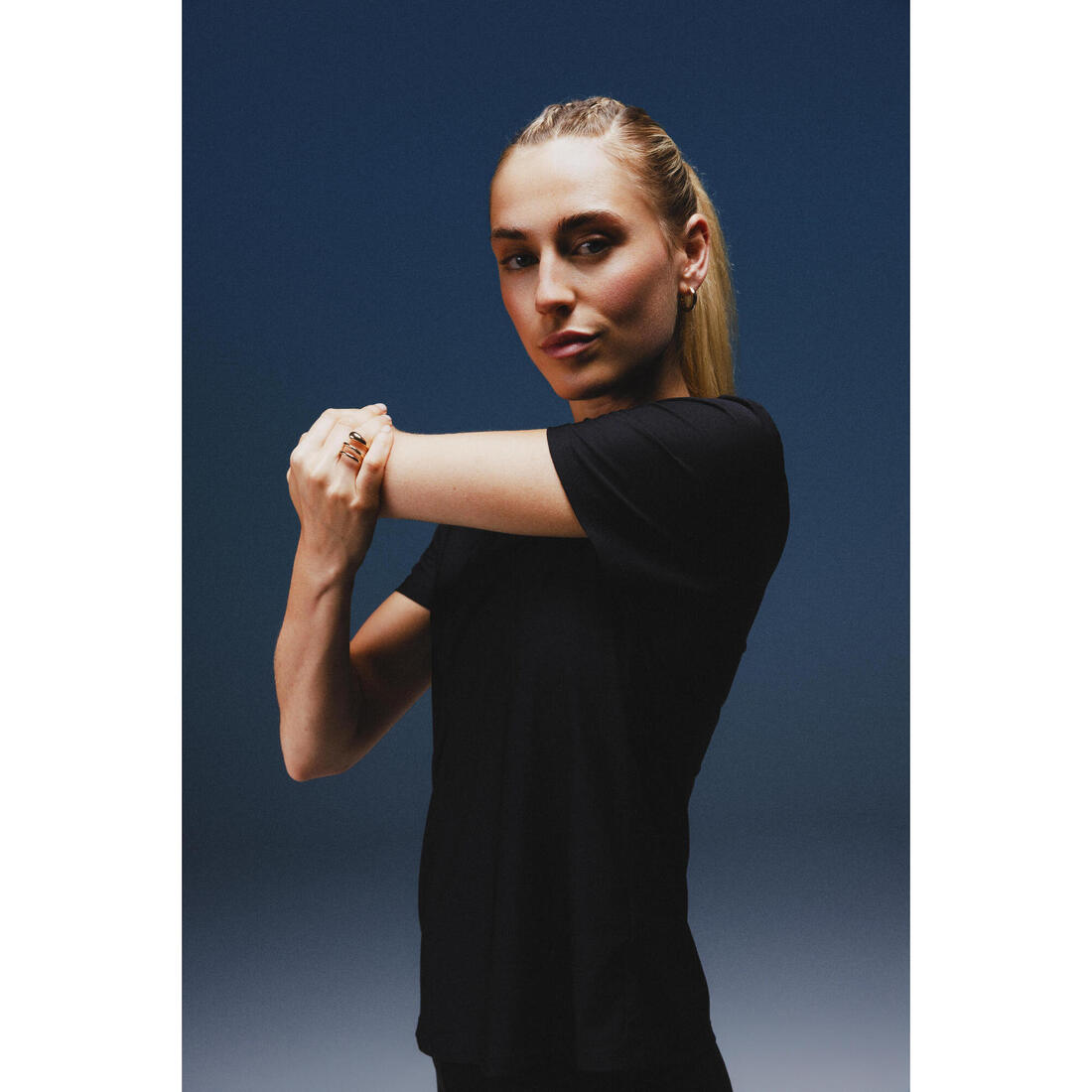 T-shirt manches courtes femme noir