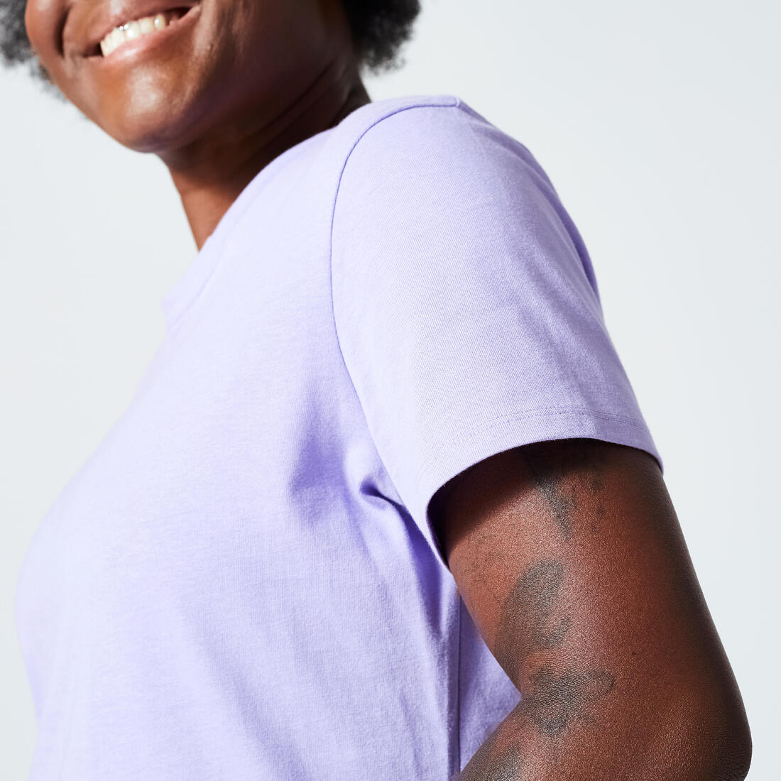 Tee-shirt en coton col rond femme