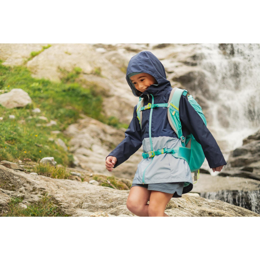 Veste imperméable de randonnée - MH500 violette - enfant 7-15 ans