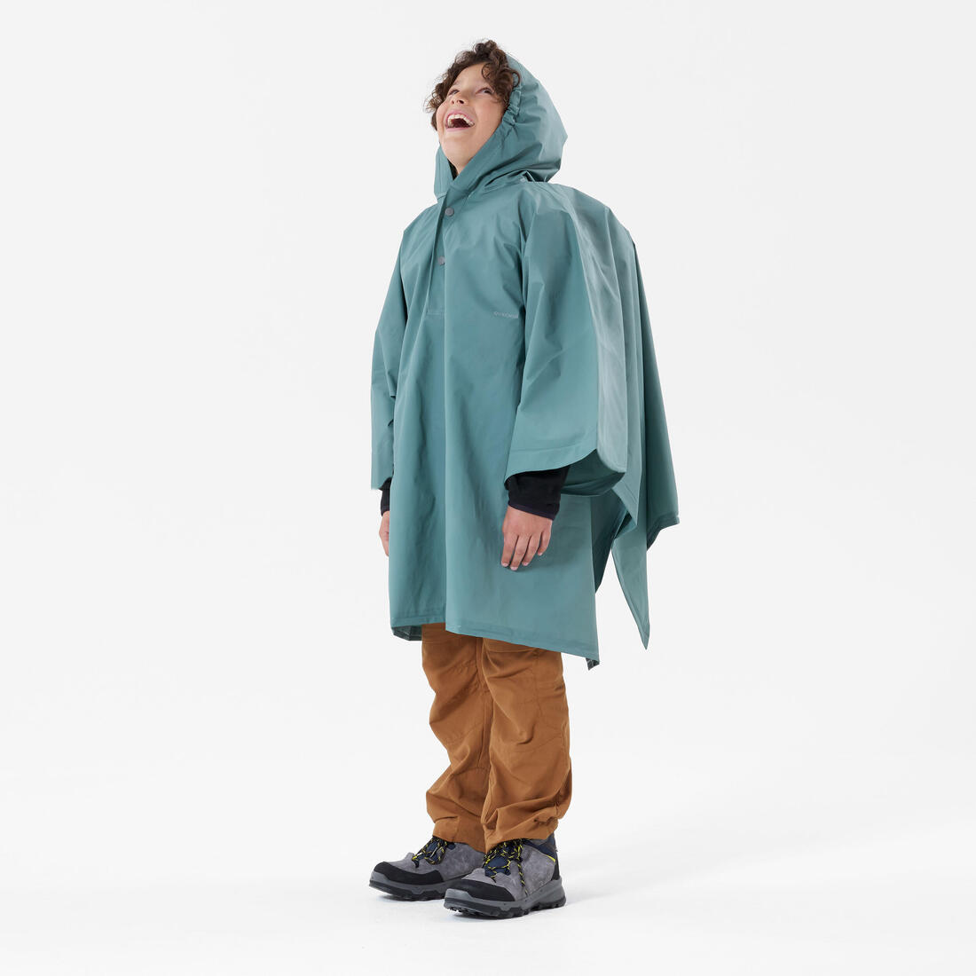 Poncho de pluie de randonnée enfant 7-15 ans, MH100 vert
