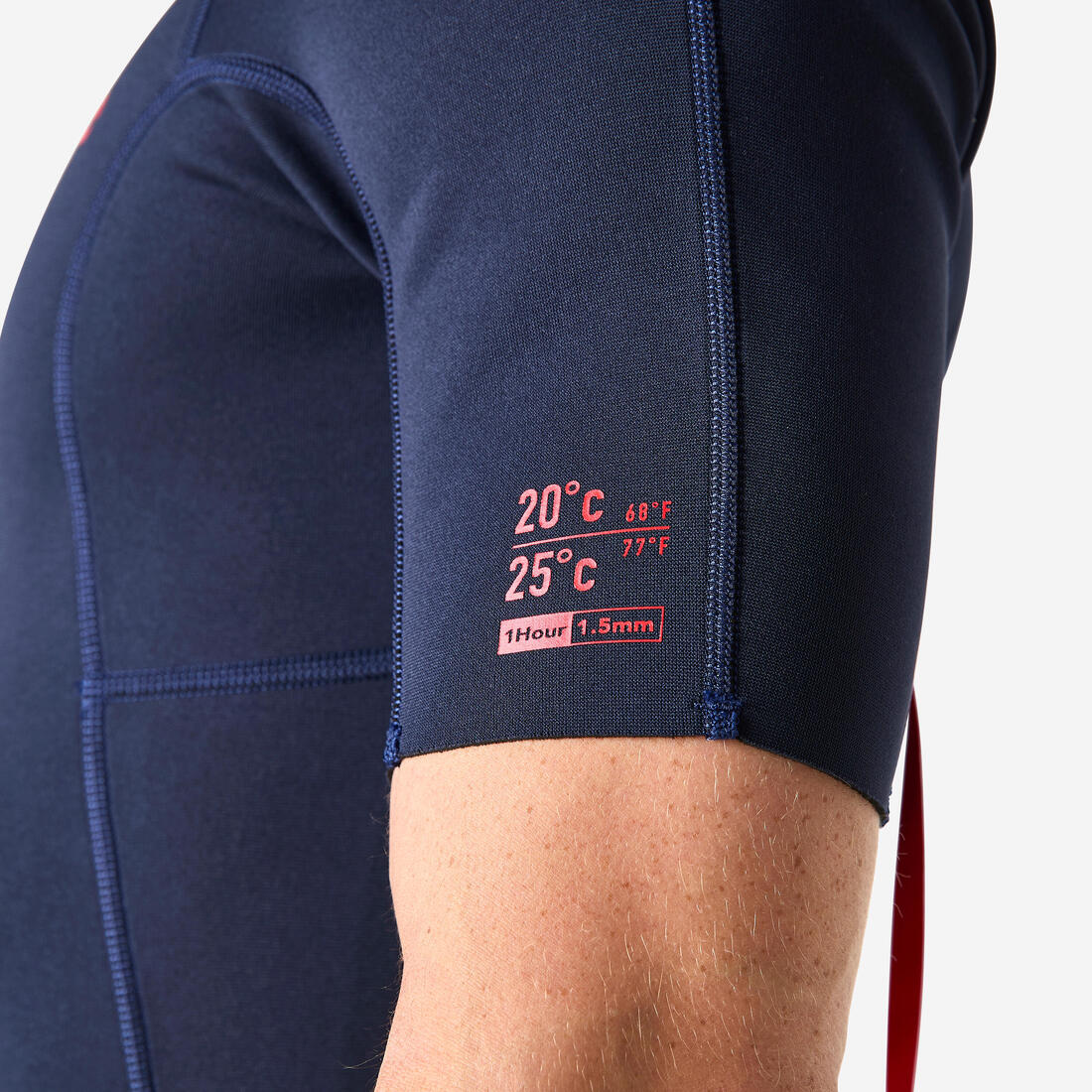 Combinaison Surf Shorty 100 Néoprène 1,5mm homme bleu marine