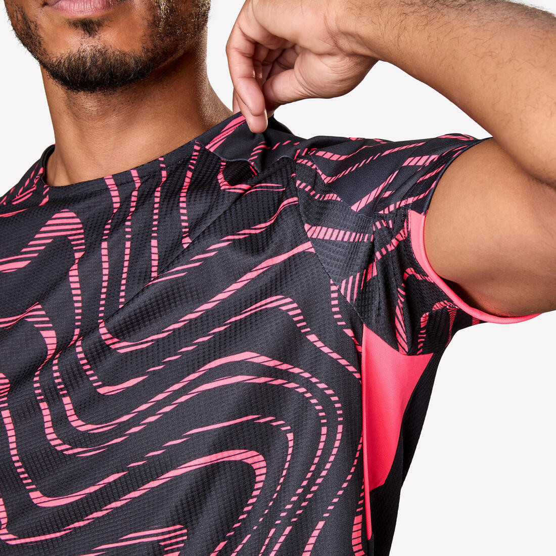 MAILLOT DE FOOTBALL ADULTE MANCHES COURTES VIRALTO TOPO ROSE FLUO &