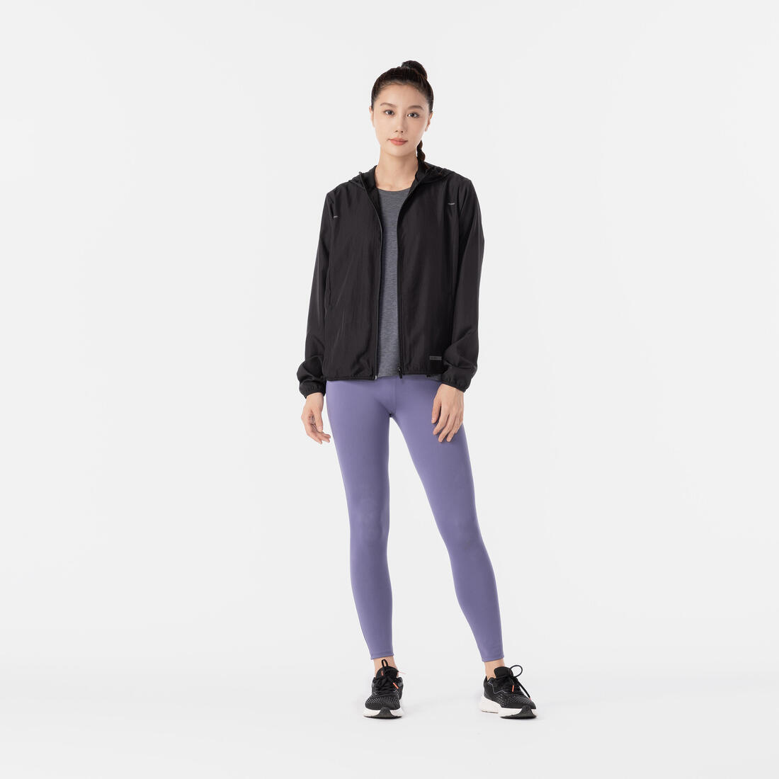 Veste coupe-vent de running Femme - KIPRUN Run 100 Wind Noire