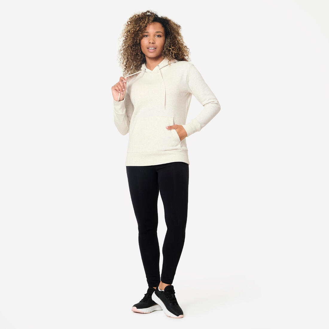 Sweat à capuche en coton fitness femme