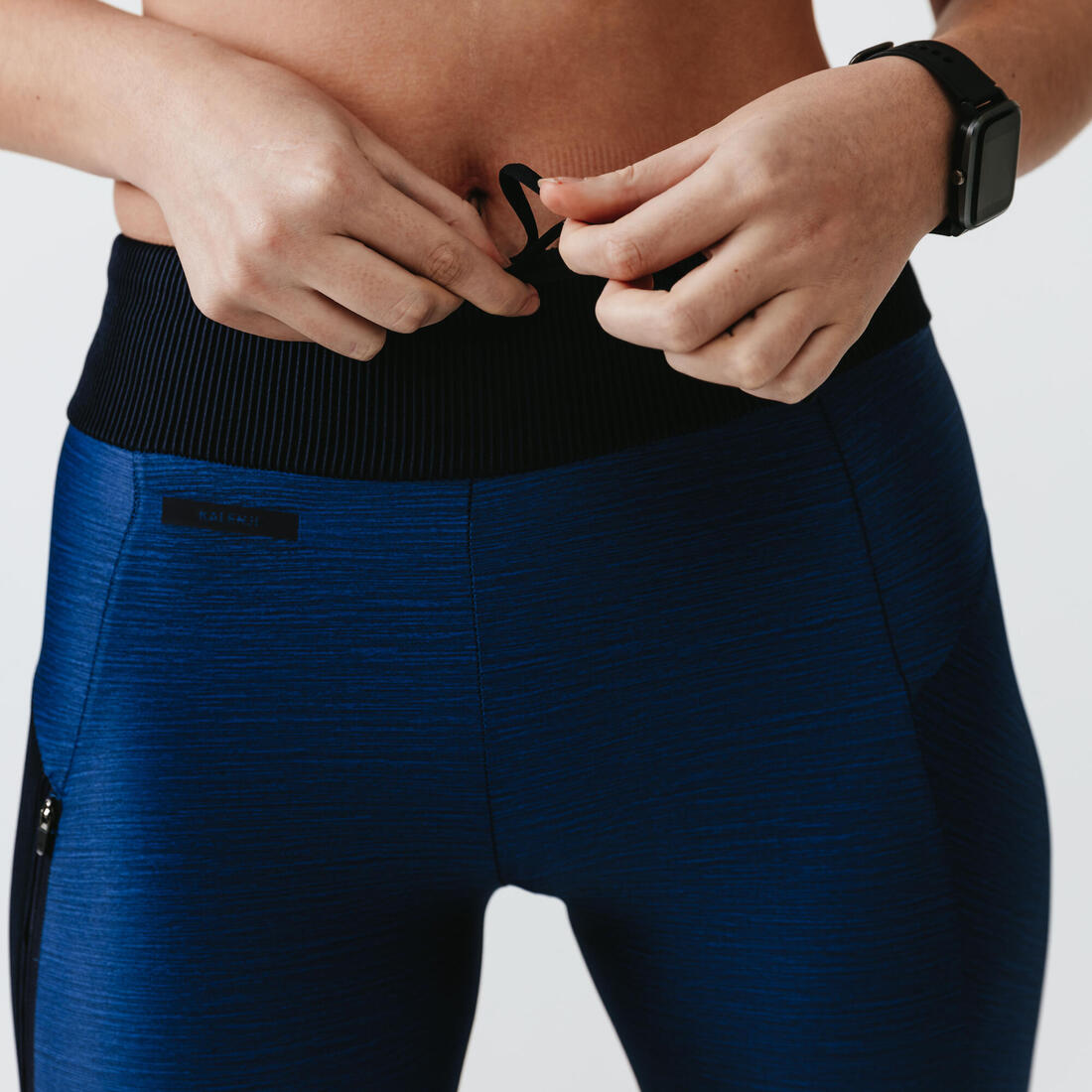 Legging court running respirant femme - Dry+ Feel noir