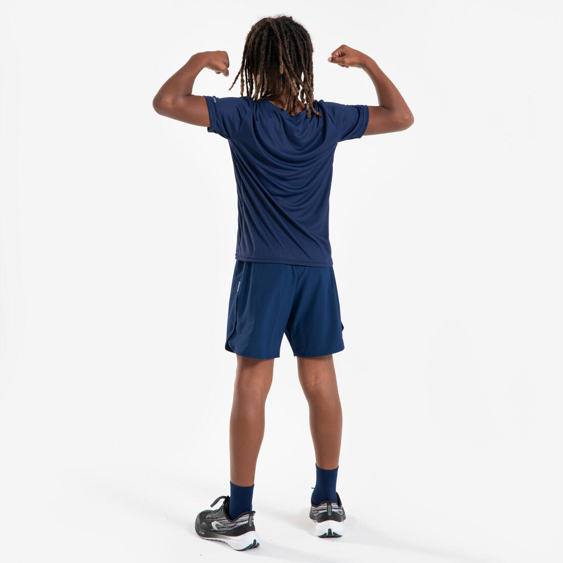 T-shirt de running respirant enfant - kiprun dry+ 500 marine
