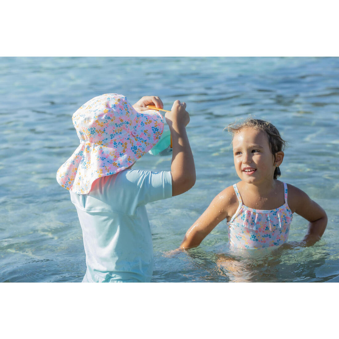 T-shirt anti uv bébé manches courtes corail