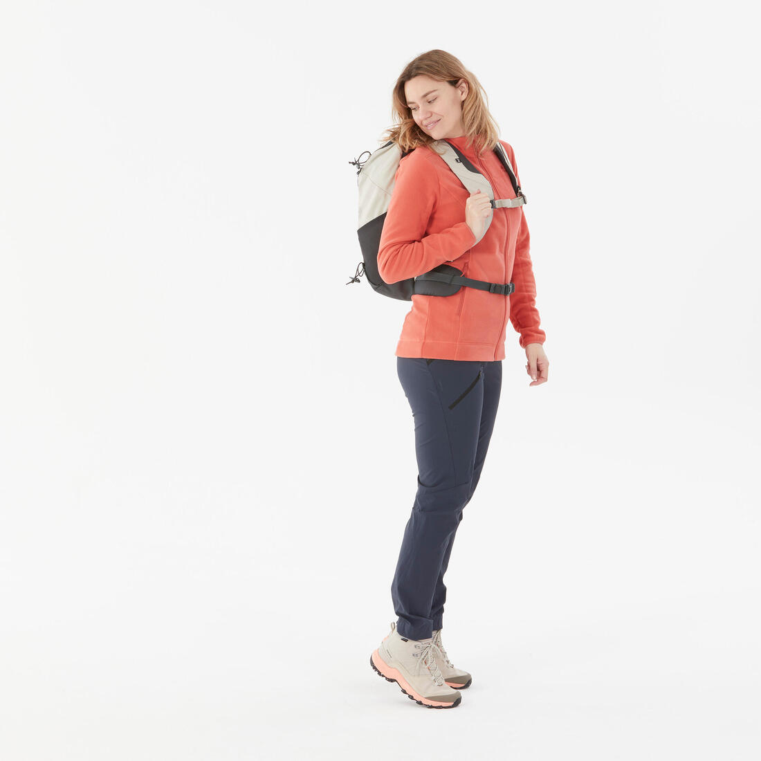 Polaire de randonnée montagne femme, MH100 full zip