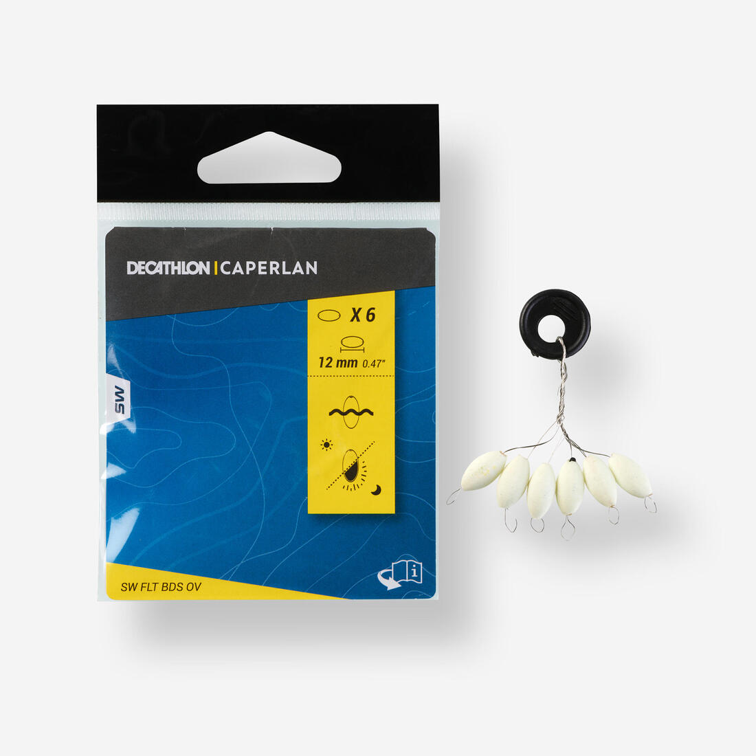 Perle flottante de pêche en surfcasting ovale 12mm