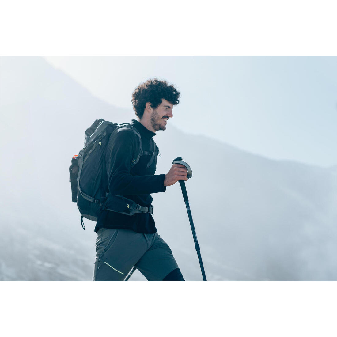 Polaire de randonnée montagne homme, MH100 demi zip
