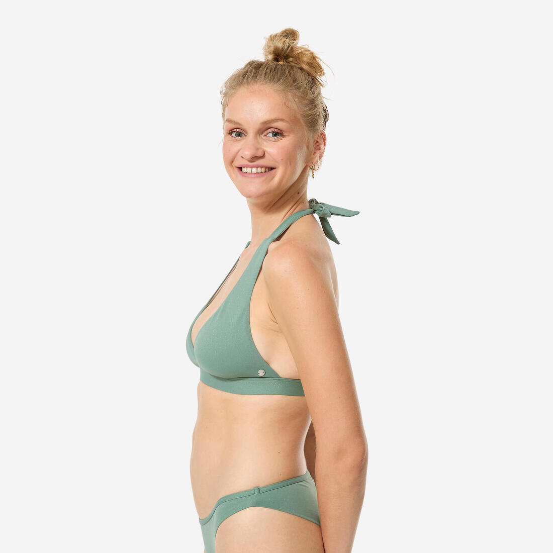 Haut de maillot de bain surf foulard à paillettes femme, Cora