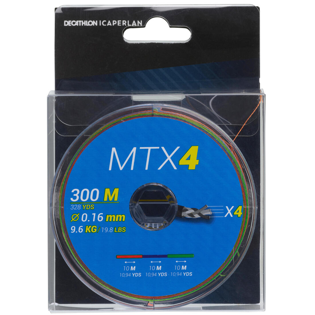 Tresse 4 brins MTX4 MULTICOLORE 300M pêche en mer