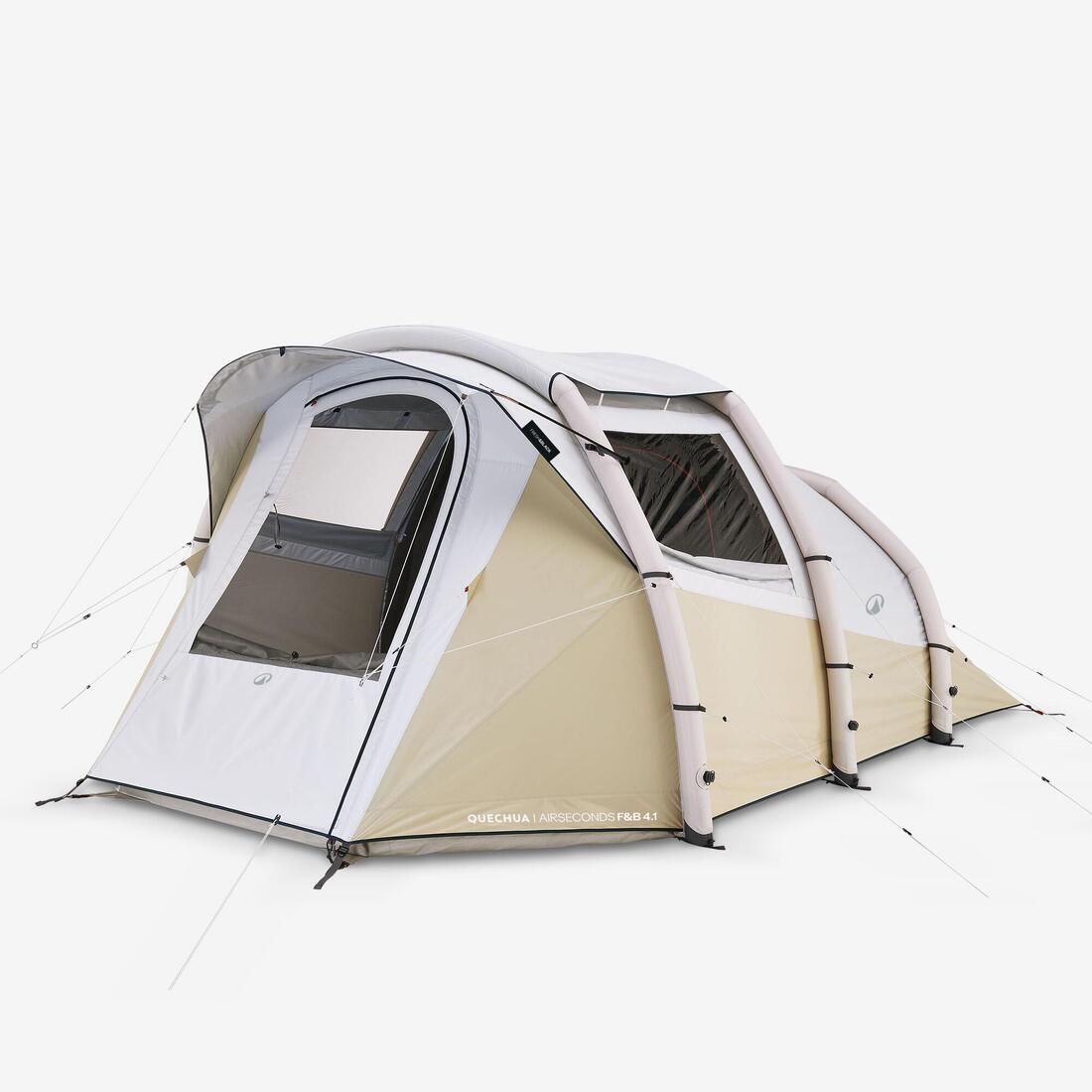Tente de camping gonflable 4 places, Fresh & Black, Air Seconds 4.1 beige