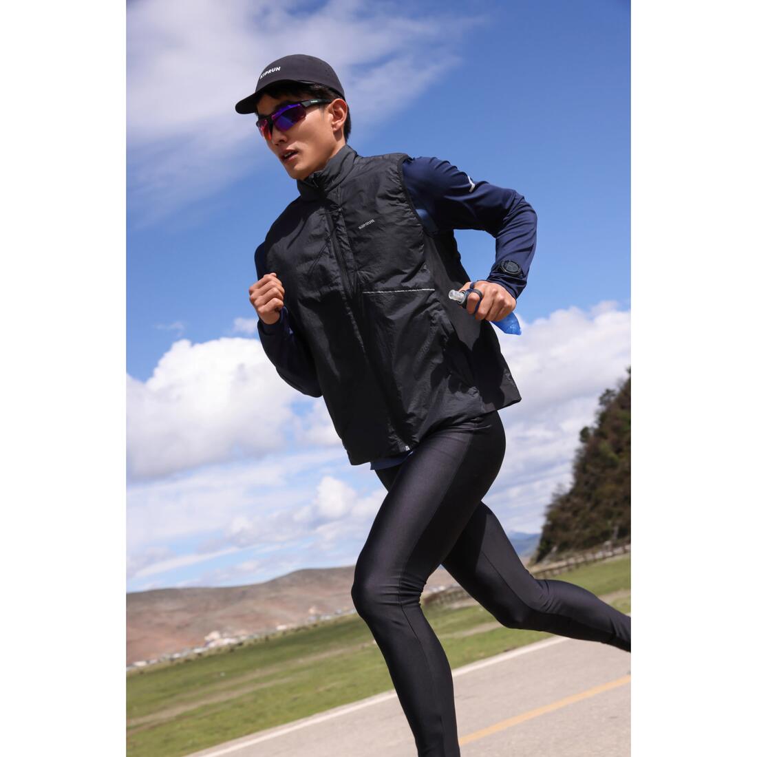 Collant de running respirant homme - kiprun run 100 dry noir