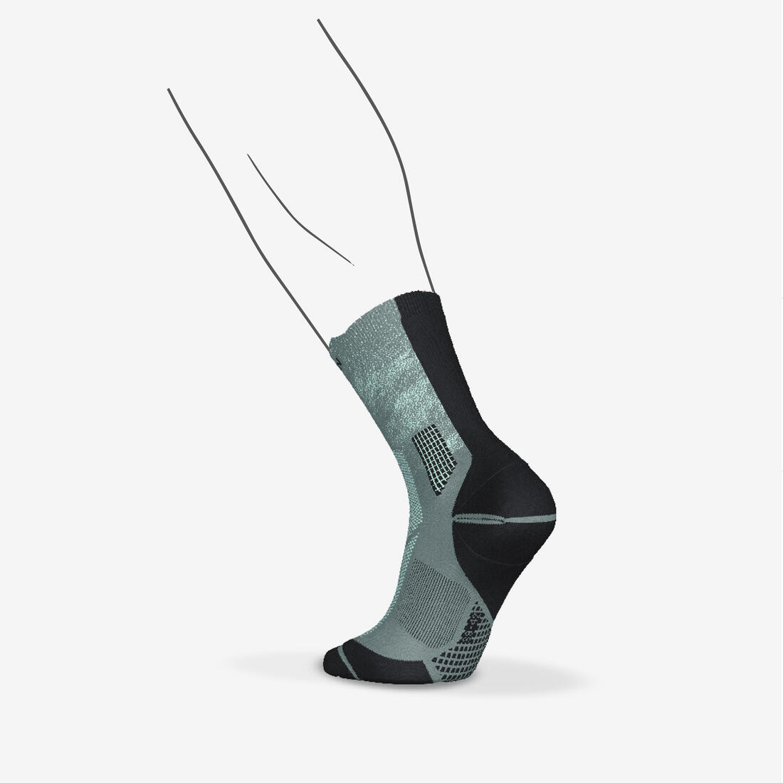 Chaussettes de running KIPRUN run900 épaisses mi-mollet oranges + graf